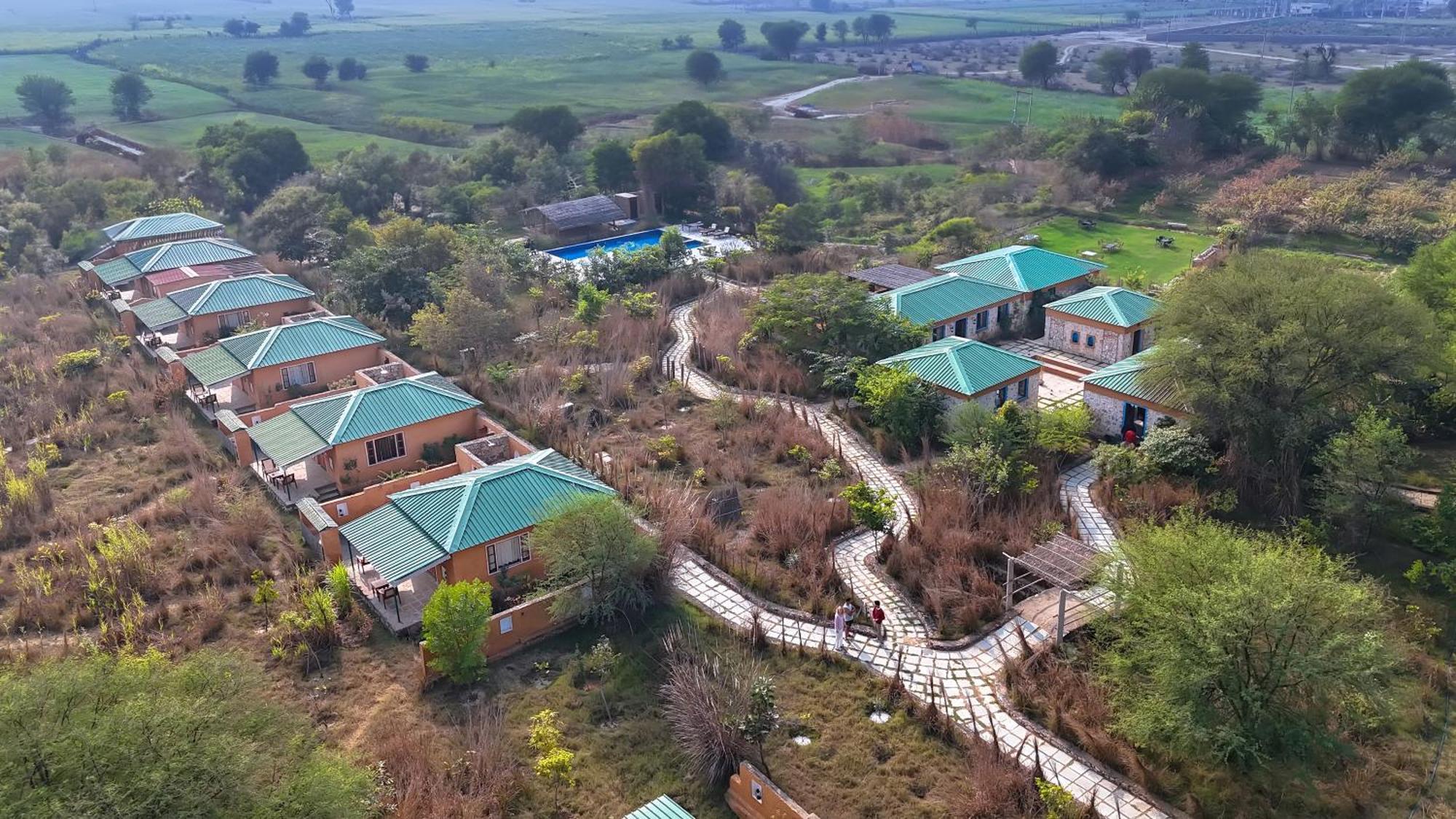 Bagh Serai - Rustic Cottage With Private Pool ساواي مادهوبور المظهر الخارجي الصورة