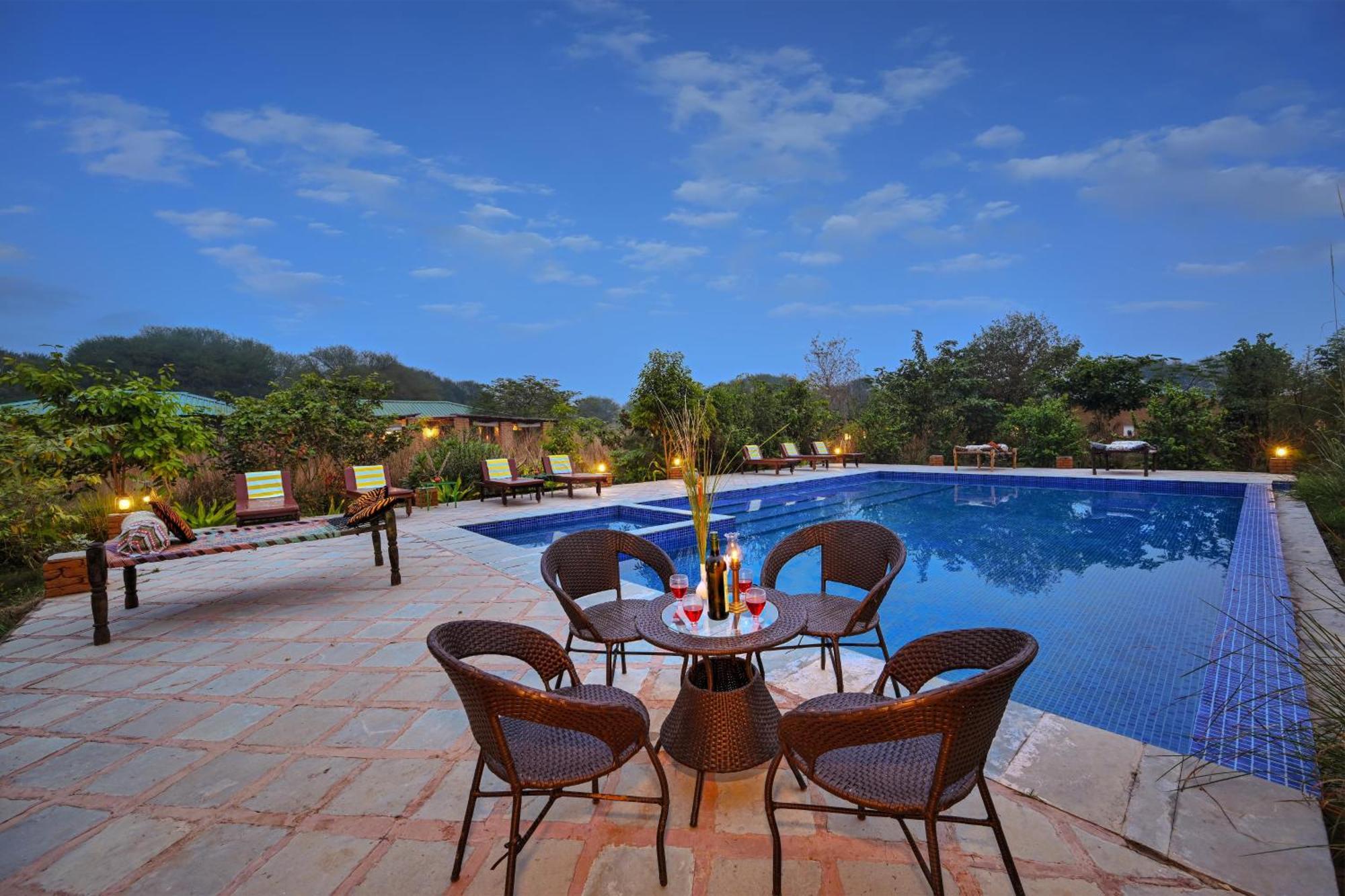 Bagh Serai - Rustic Cottage With Private Pool ساواي مادهوبور المظهر الخارجي الصورة